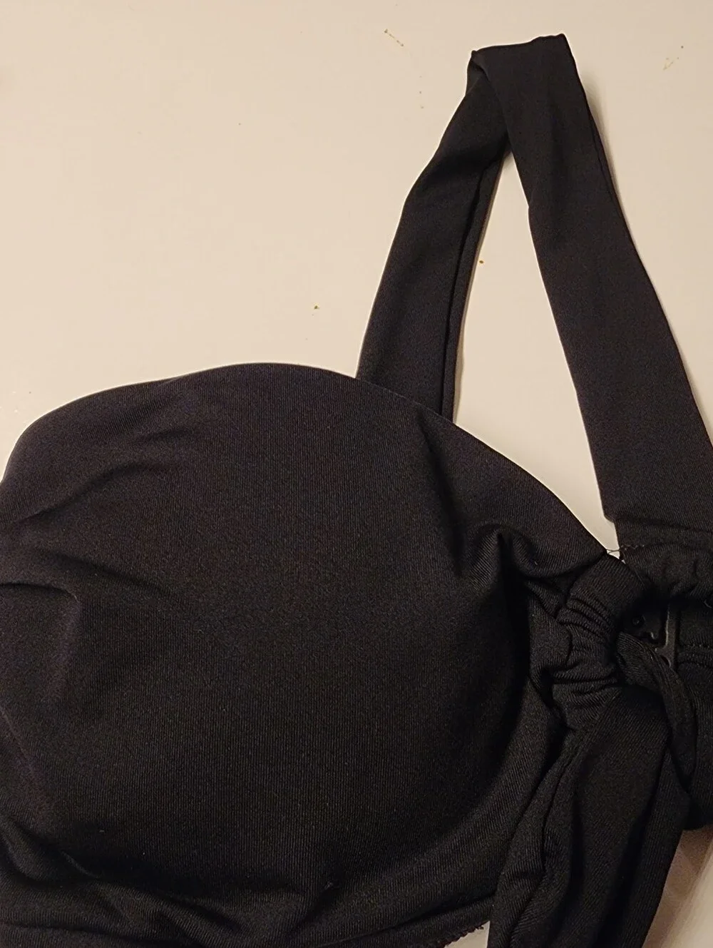 SEAFOLLY Black One Shoulder Bandeau Bikini Top Size 8